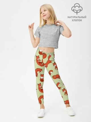 Леггинсы для девочки / Осенние лисички