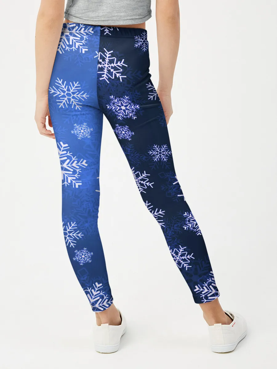 Леггинсы для девочки / Снежинки.