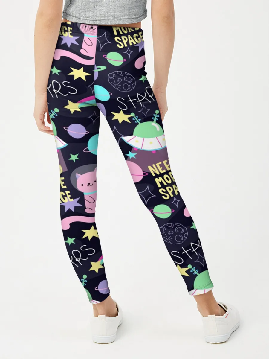 Леггинсы для девочки / Коты-космонавты