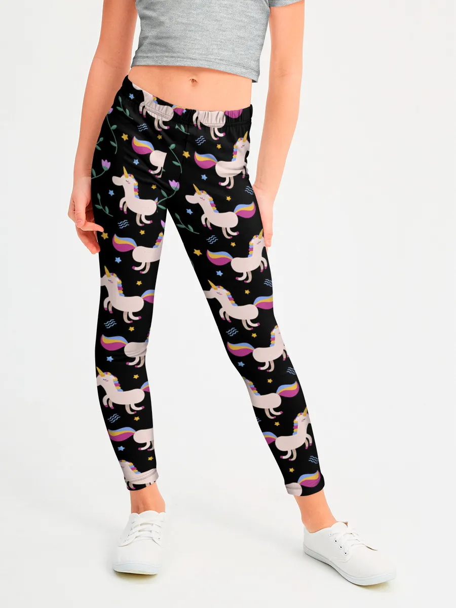 Леггинсы для девочки / Unicorns pattern