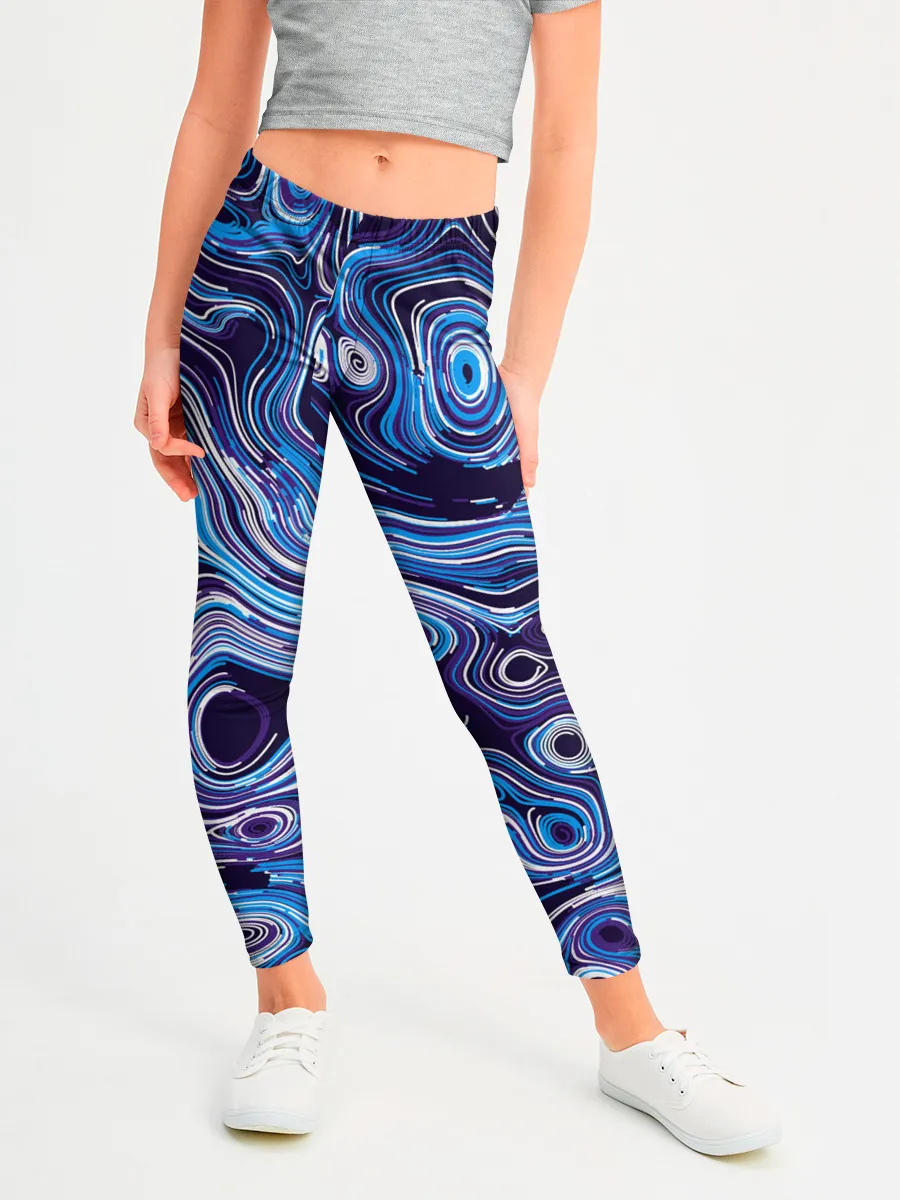 Леггинсы для девочки / Синие линии