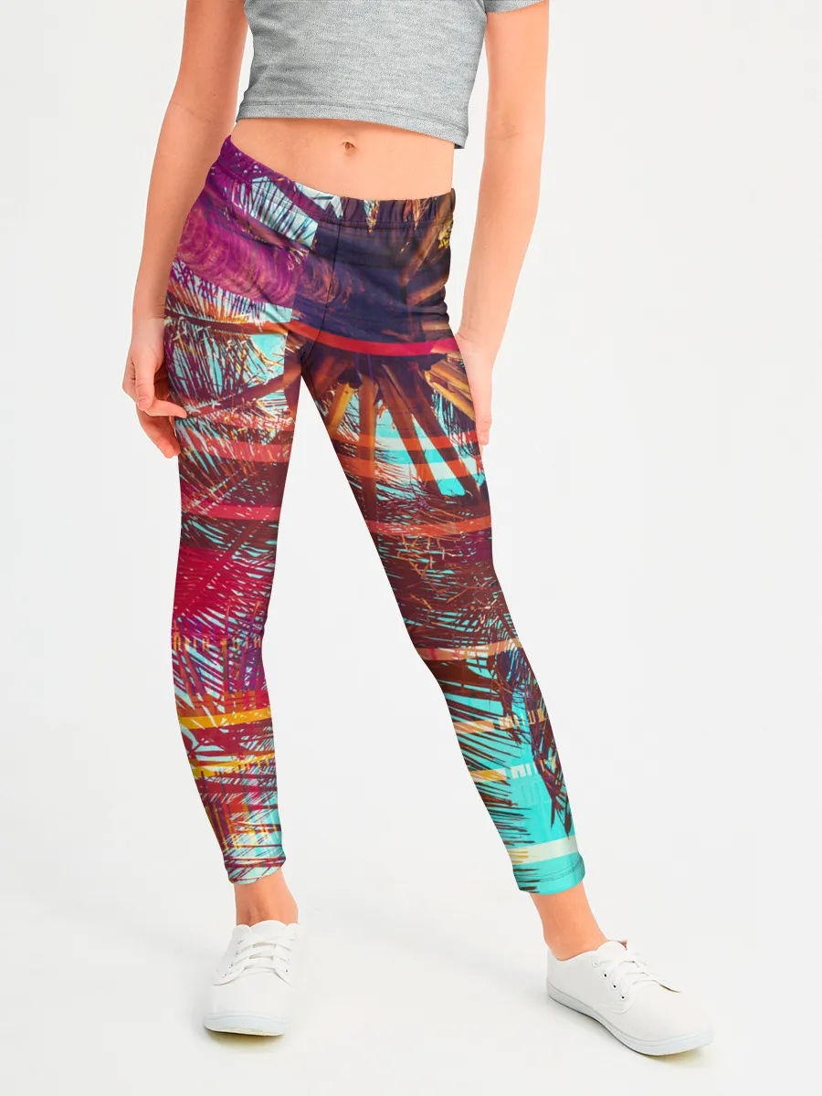 Леггинсы для девочки / Palm glitch art