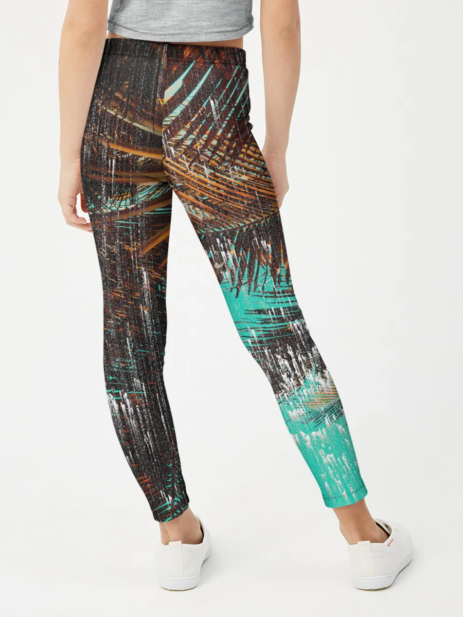 Леггинсы для девочки / Palm glitch art