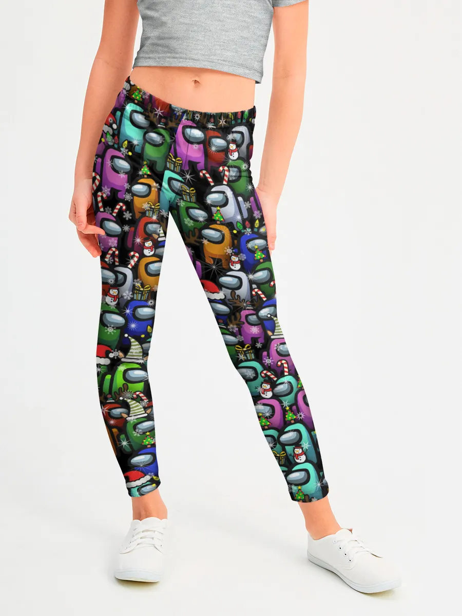 Леггинсы для девочки / Among Us. С Новым Годом!