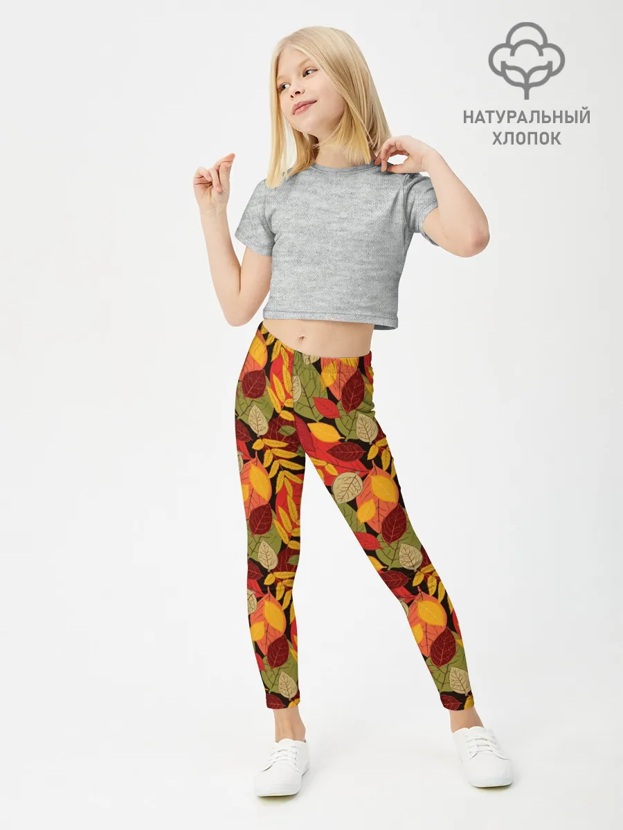 Леггинсы для девочки / Осенние листья
