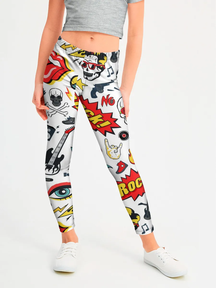 Леггинсы для девочки / Я ЛЮБЛЮ РОК