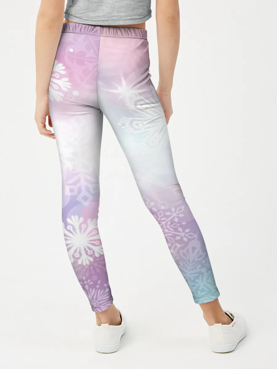 Леггинсы для девочки / снежинки