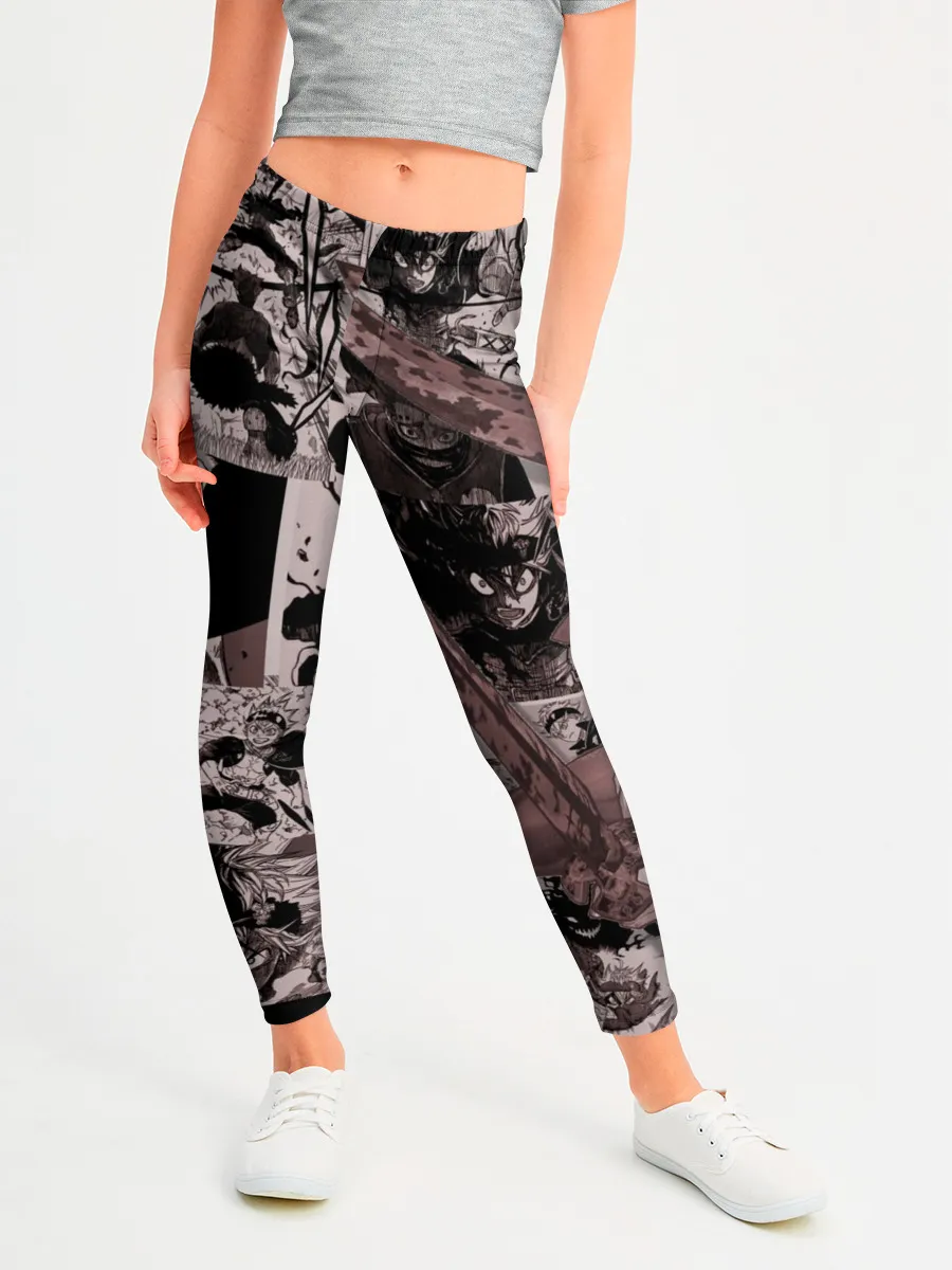 Леггинсы для девочки / ASTA manga monochrome pages