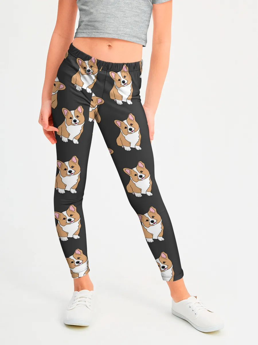 Леггинсы для девочки / Корги малыши