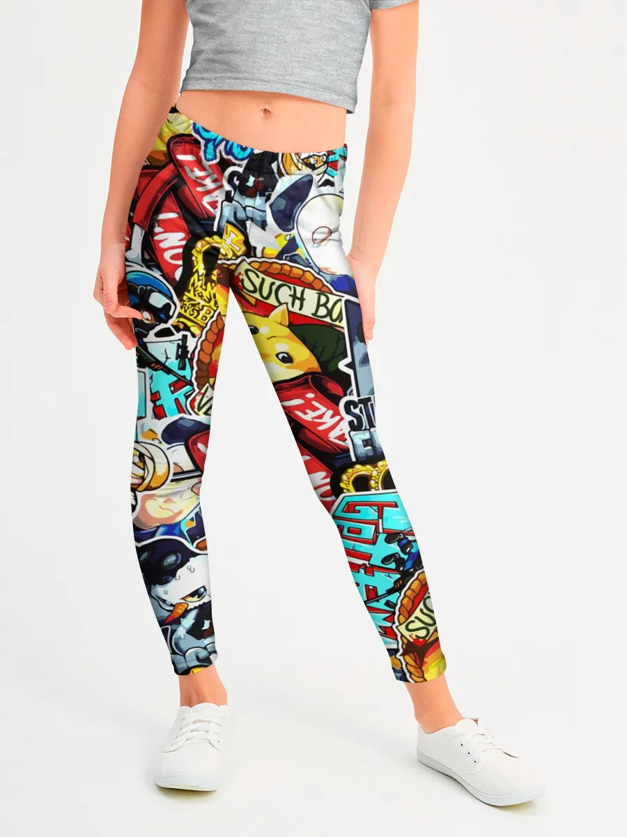 Леггинсы для девочки / CS GO STICKERBOMBING