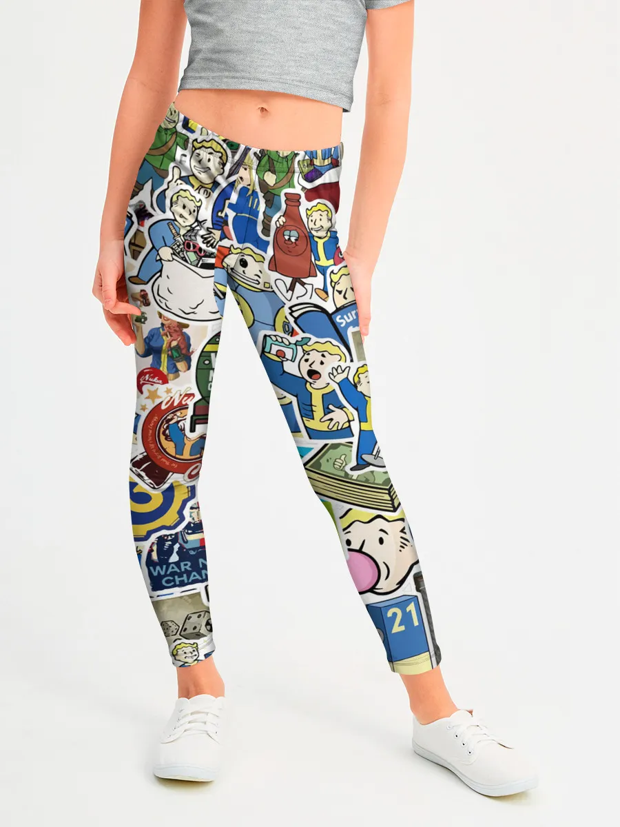 Леггинсы для девочки / FALLOUT STICKER BOMBING