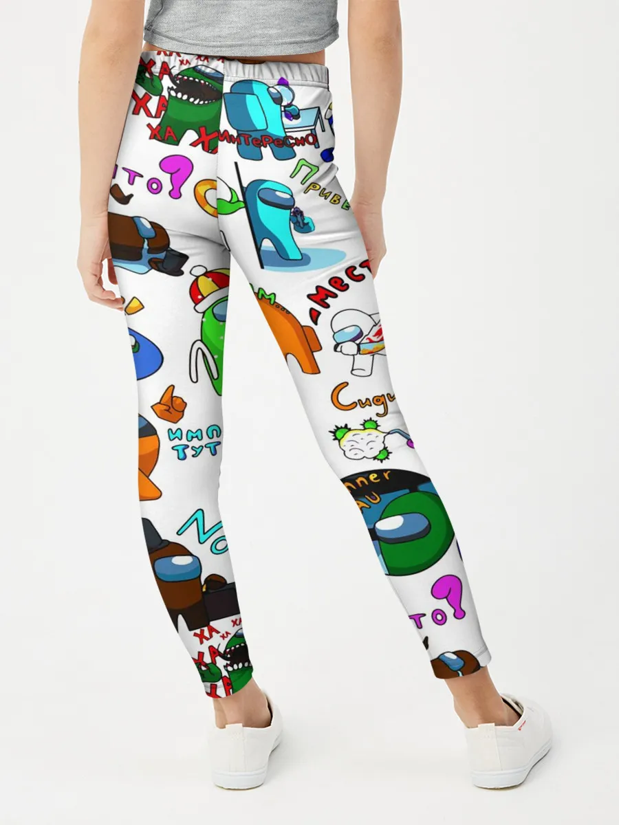 Леггинсы для девочки / AMONG US STICKERBOMBING