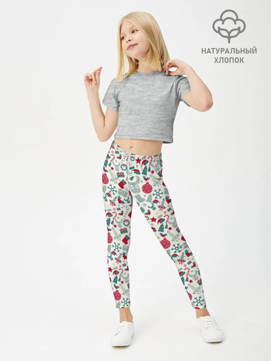 Леггинсы для девочки / Новогодняя Символика