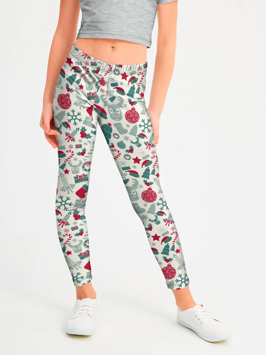 Леггинсы для девочки / Новогодняя Символика