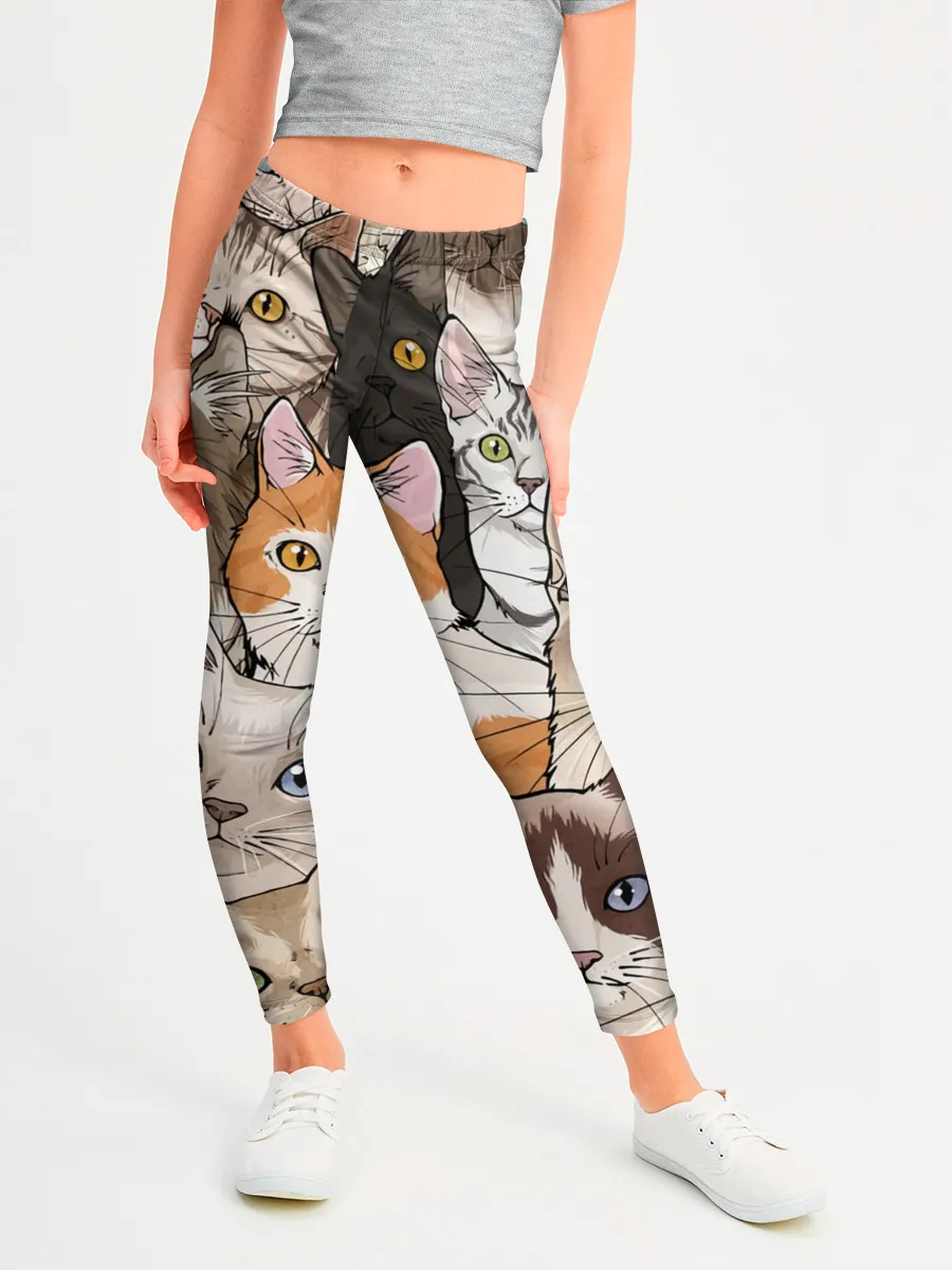 Леггинсы для девочки / Котики