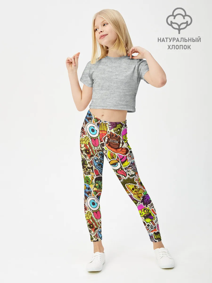 Леггинсы для девочки / Граффити монстров