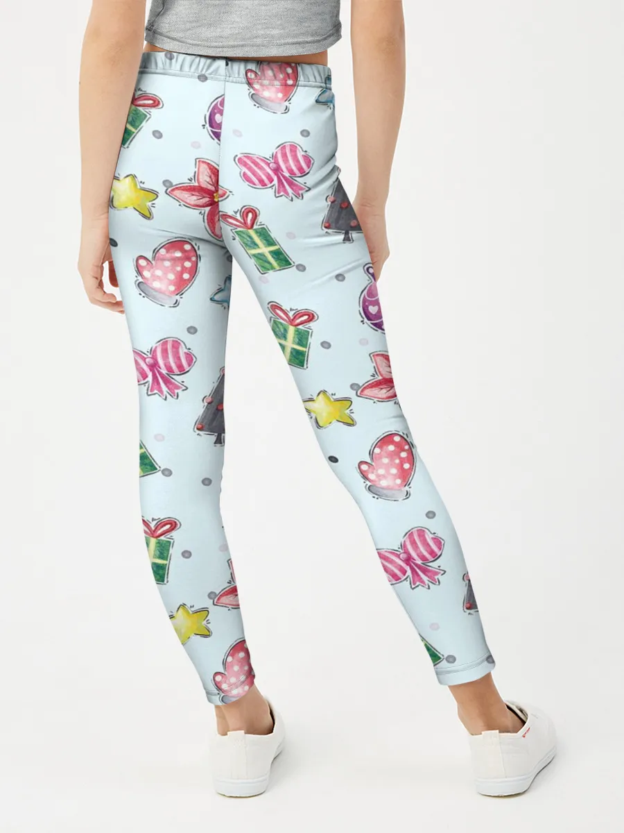 Леггинсы для девочки / новогодние игрушки
