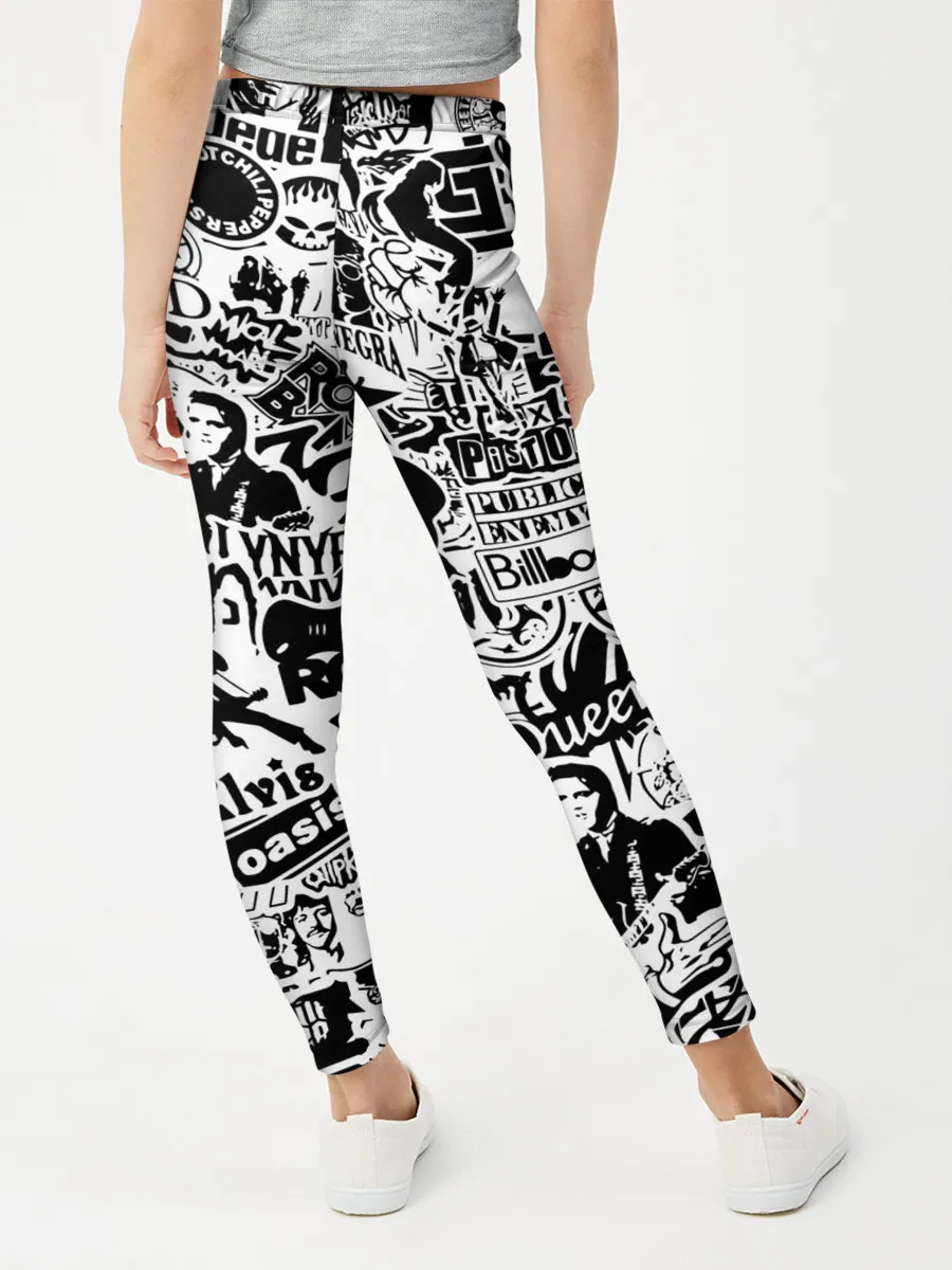 Леггинсы для девочки / Rock Band Logos