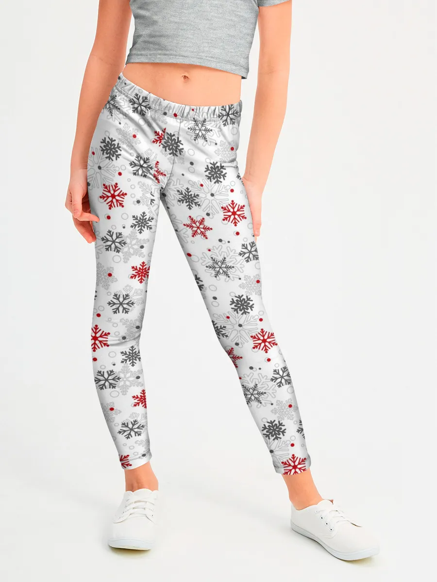 Леггинсы для девочки / Снежинки