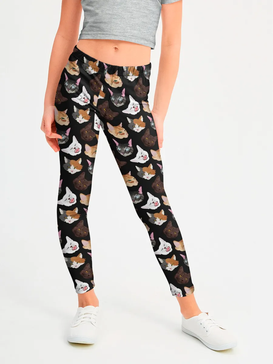 Леггинсы для девочки / Много котов