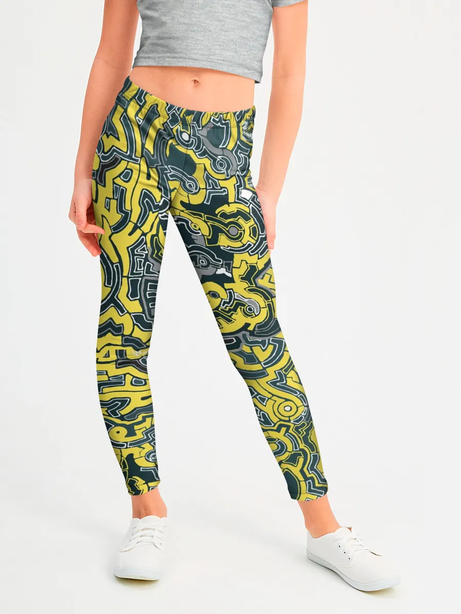 Леггинсы для девочки / УЗОР , ФУТУРИЗМ,