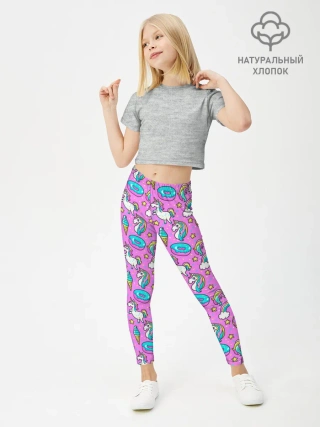 Леггинсы для девочки / Единороги и пончики