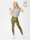 Леггинсы для девочки / Золотой камуфляж из роз