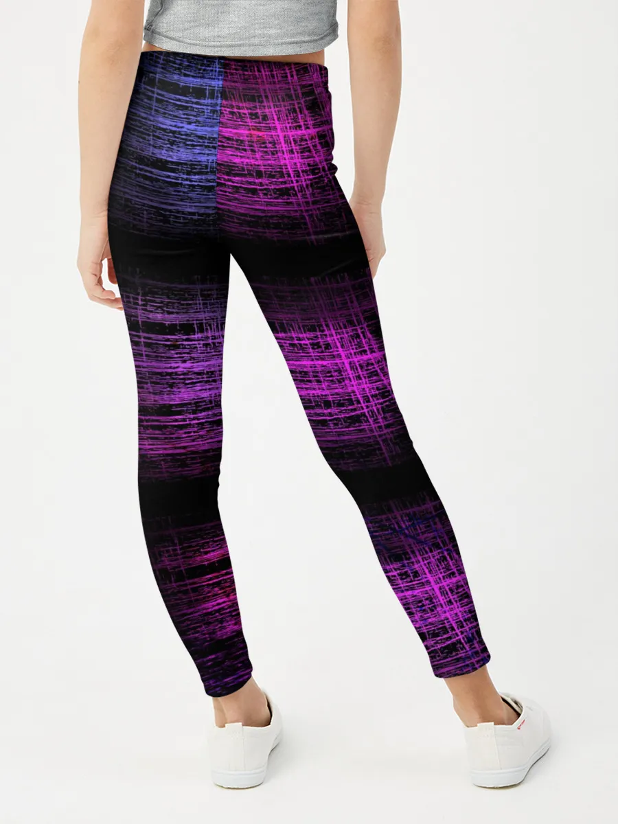Леггинсы для девочки / Неоновая абстракция