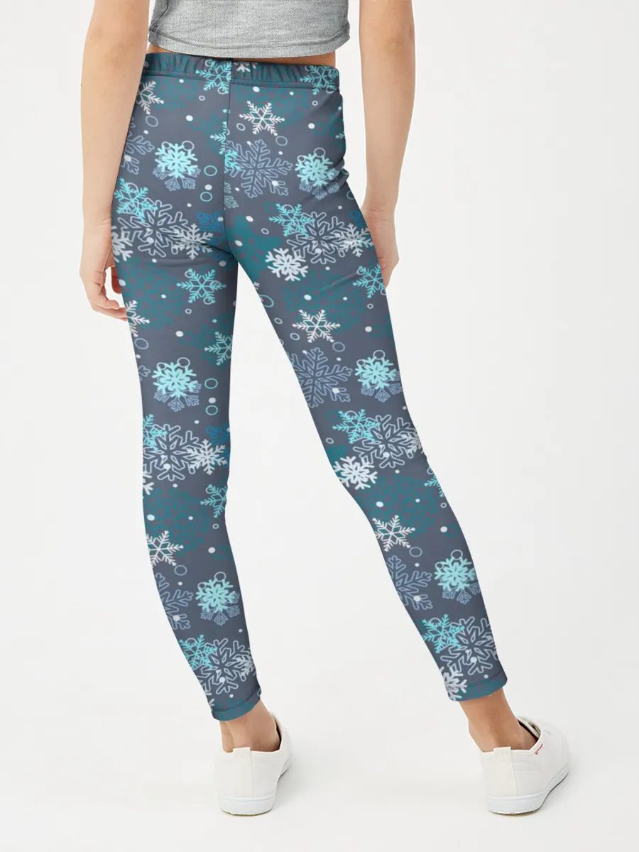 Леггинсы для девочки / Снежинки