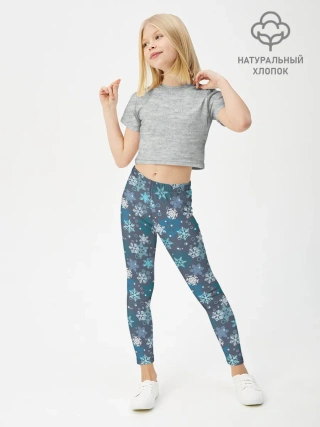 Леггинсы для девочки / Снежинки