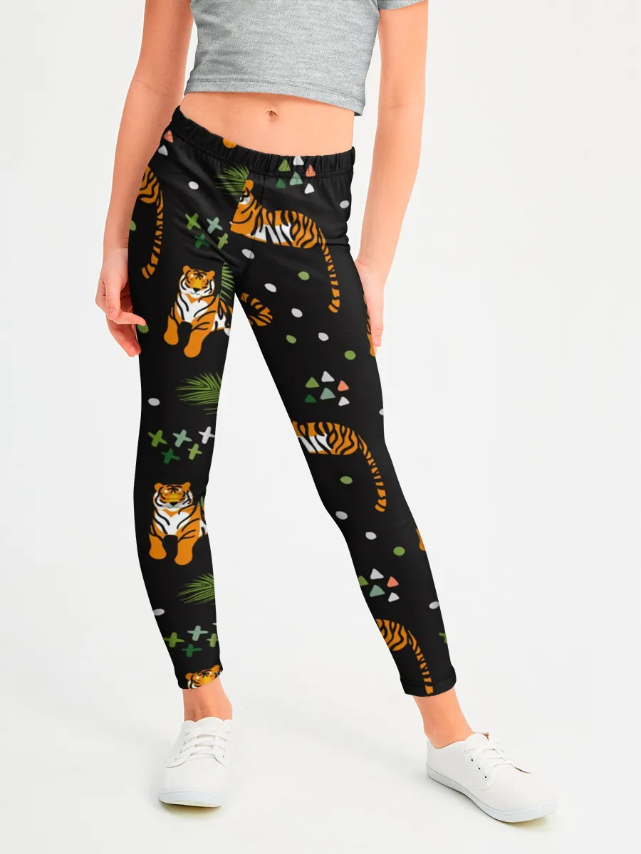 Леггинсы для девочки / Tigers | Тигровый Паттерн