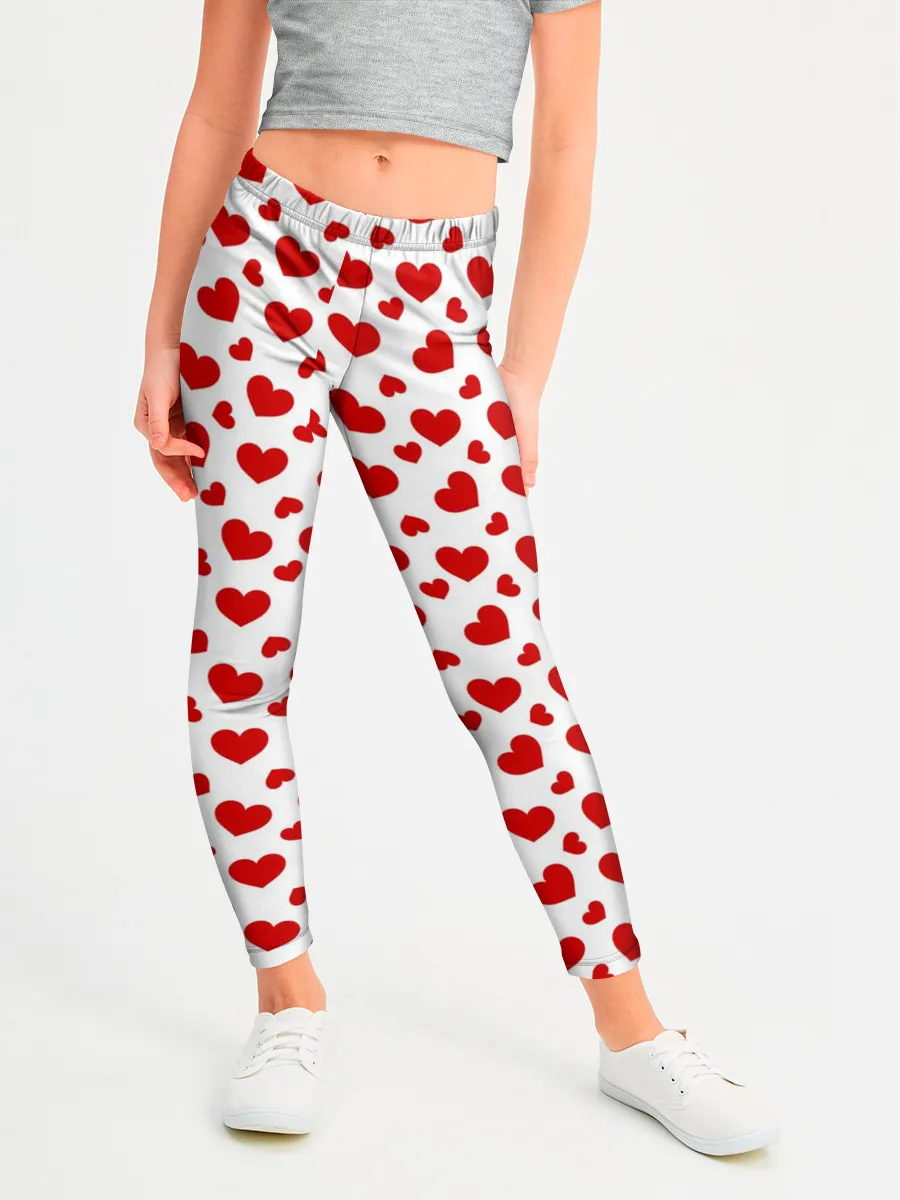 Леггинсы для девочки / Сердечки
