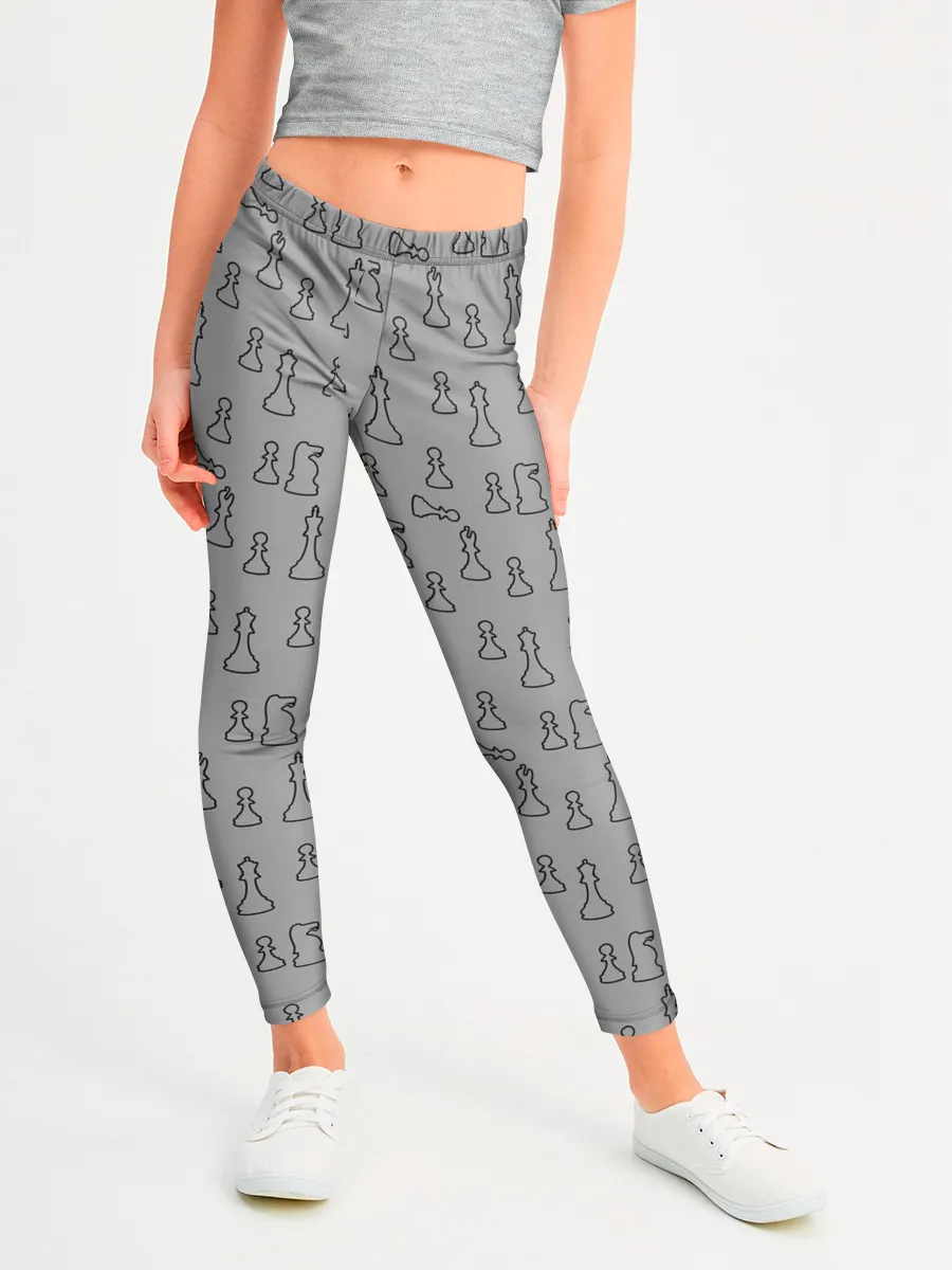 Леггинсы для девочки / шахматы