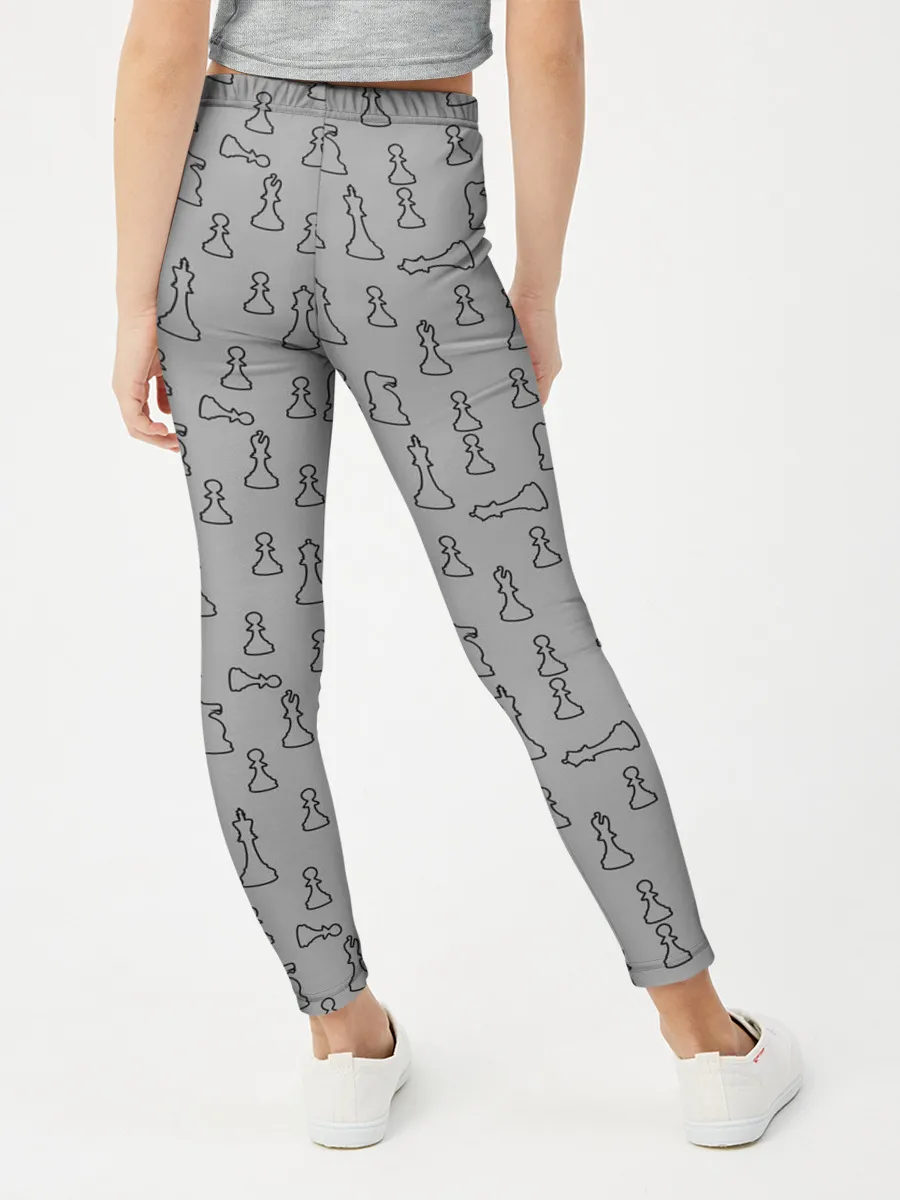 Леггинсы для девочки / шахматы