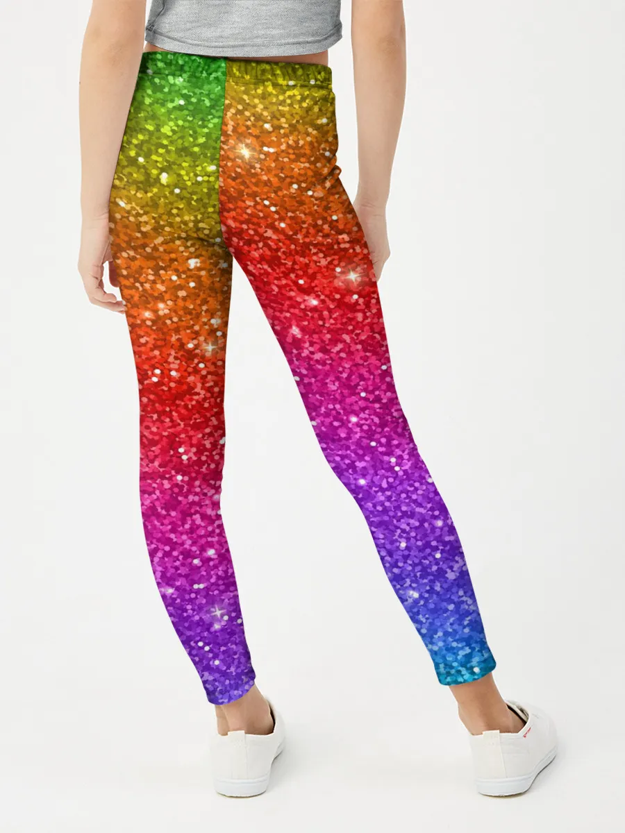 Леггинсы для девочки / Блестки радуги