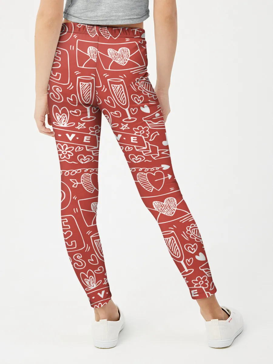 Леггинсы для девочки / Happy Valentines Day