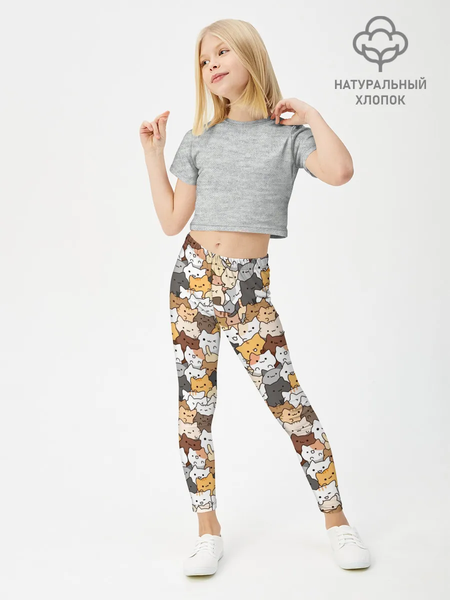 Леггинсы для девочки / Котики муркотики