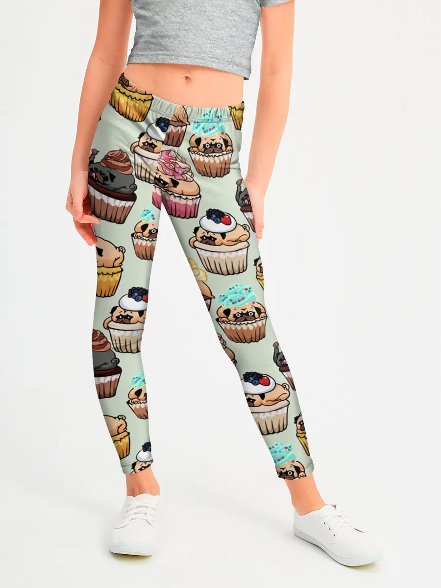 Леггинсы для девочки / Мопсы - Кексики