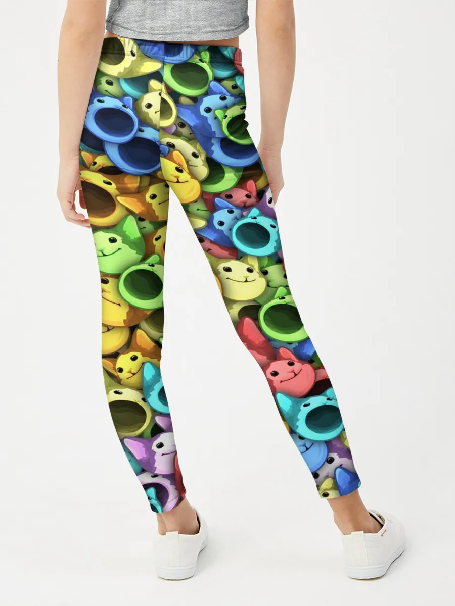Леггинсы для девочки / Цветные Поп Котики