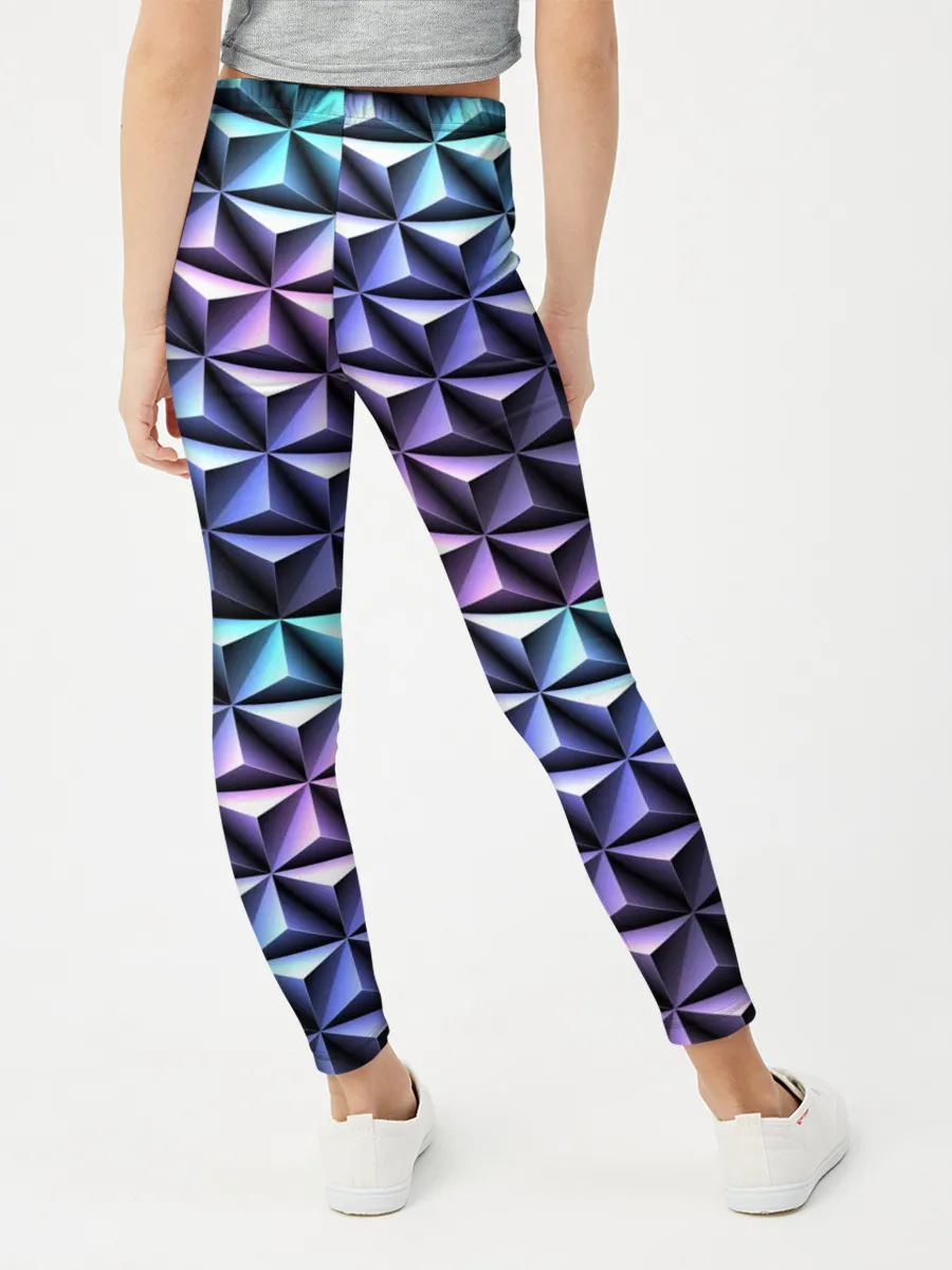 Леггинсы для девочки / НЕОНОВАЯ СТАЛЬ