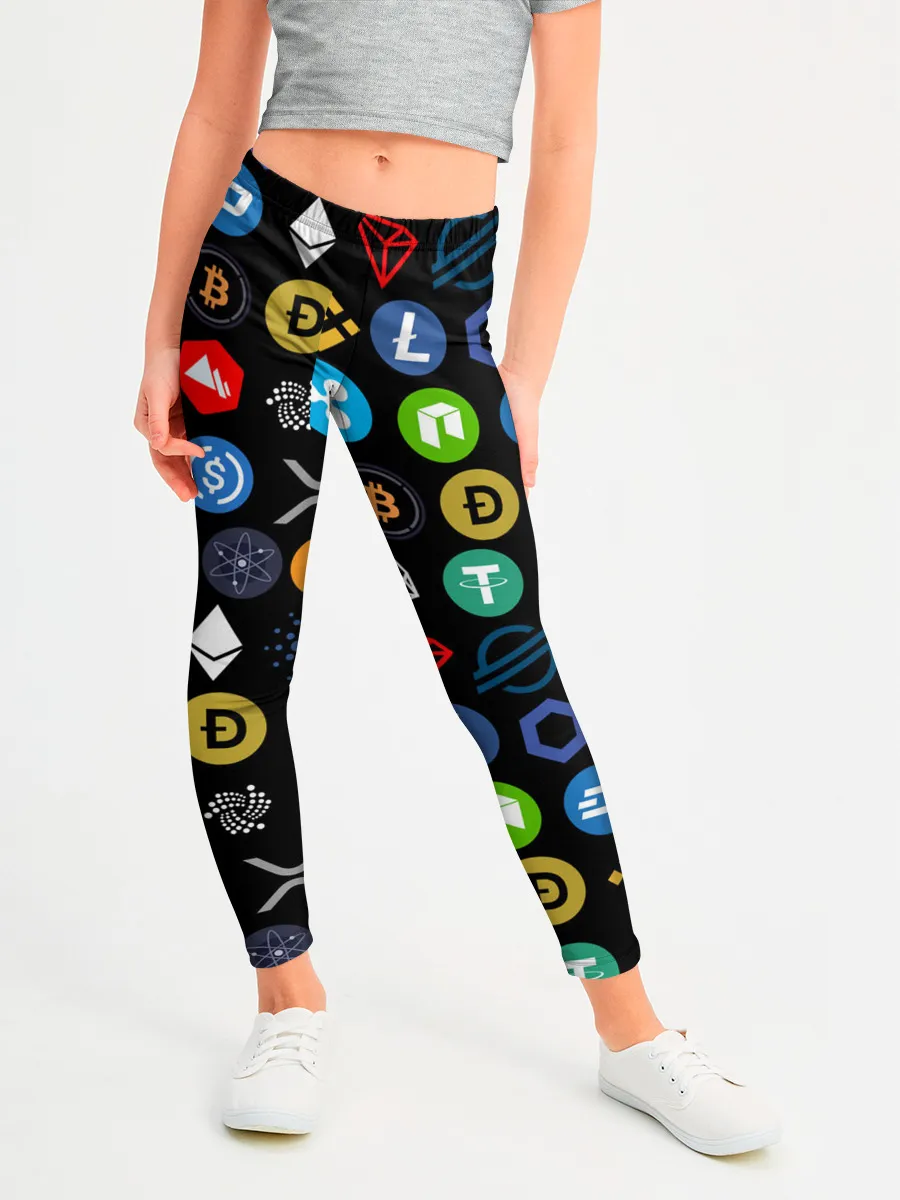 Леггинсы для девочки / ЛОГОТИПЫ КРИПТОВАЛЮТ | CRYPTOCURRENCIES