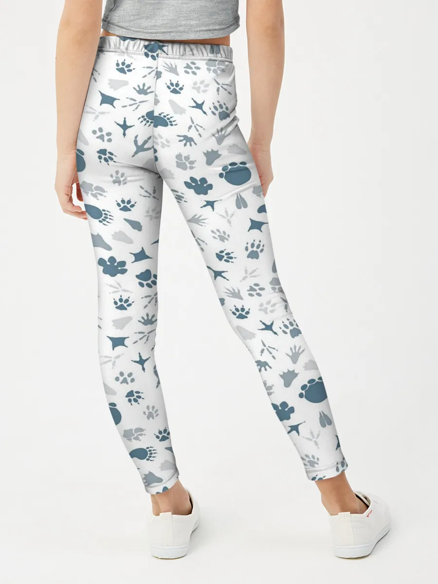 Леггинсы для девочки / Отпечатки лап животных