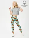 Леггинсы для девочки / Цветы и Тигр Паттерн