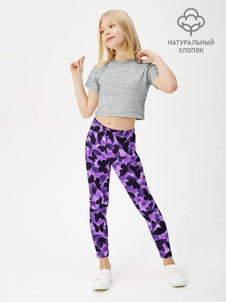 Леггинсы для девочки / Сиреневые бабочки