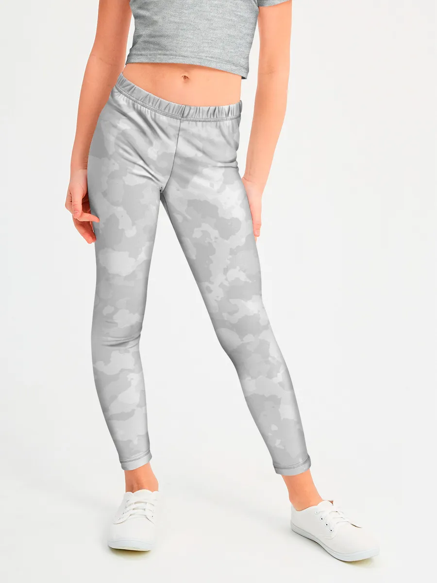 Леггинсы для девочки / СНЕЖНЫЙ КАМУФЛЯЖ