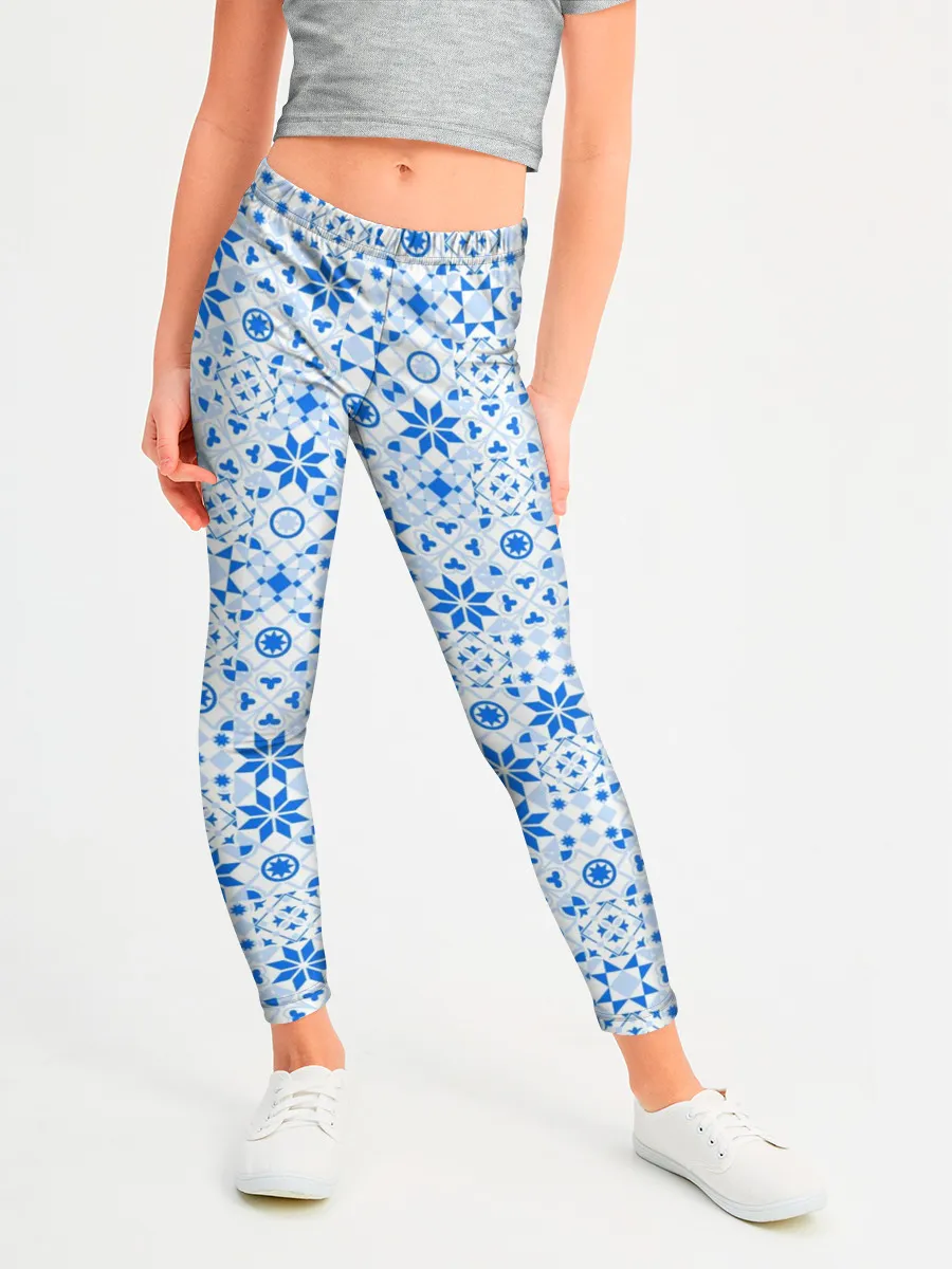 Леггинсы для девочки / Орнамент снежинки