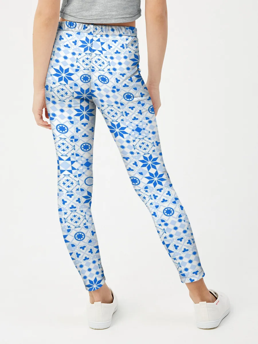 Леггинсы для девочки / Орнамент снежинки