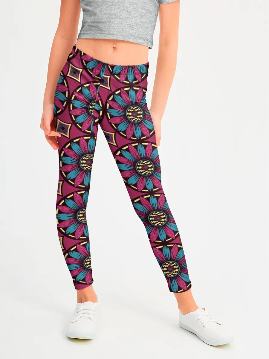 Леггинсы для девочки / Африканский цветочный узор