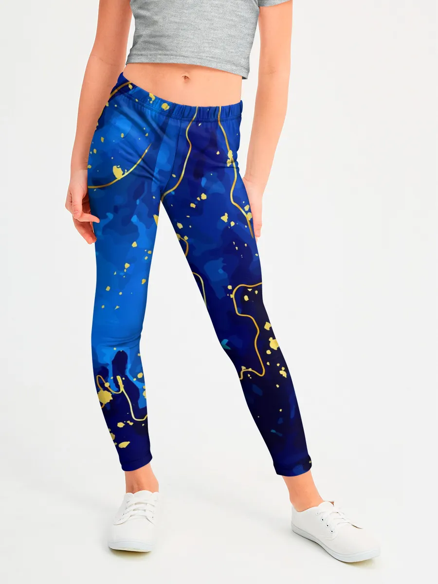 Леггинсы для девочки / СИНИЙ ГРАНИТ
