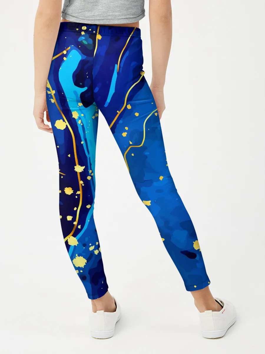 Леггинсы для девочки / СИНИЙ ГРАНИТ